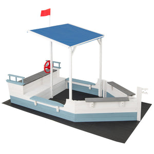 Kids sandbox with canopy for backyard play