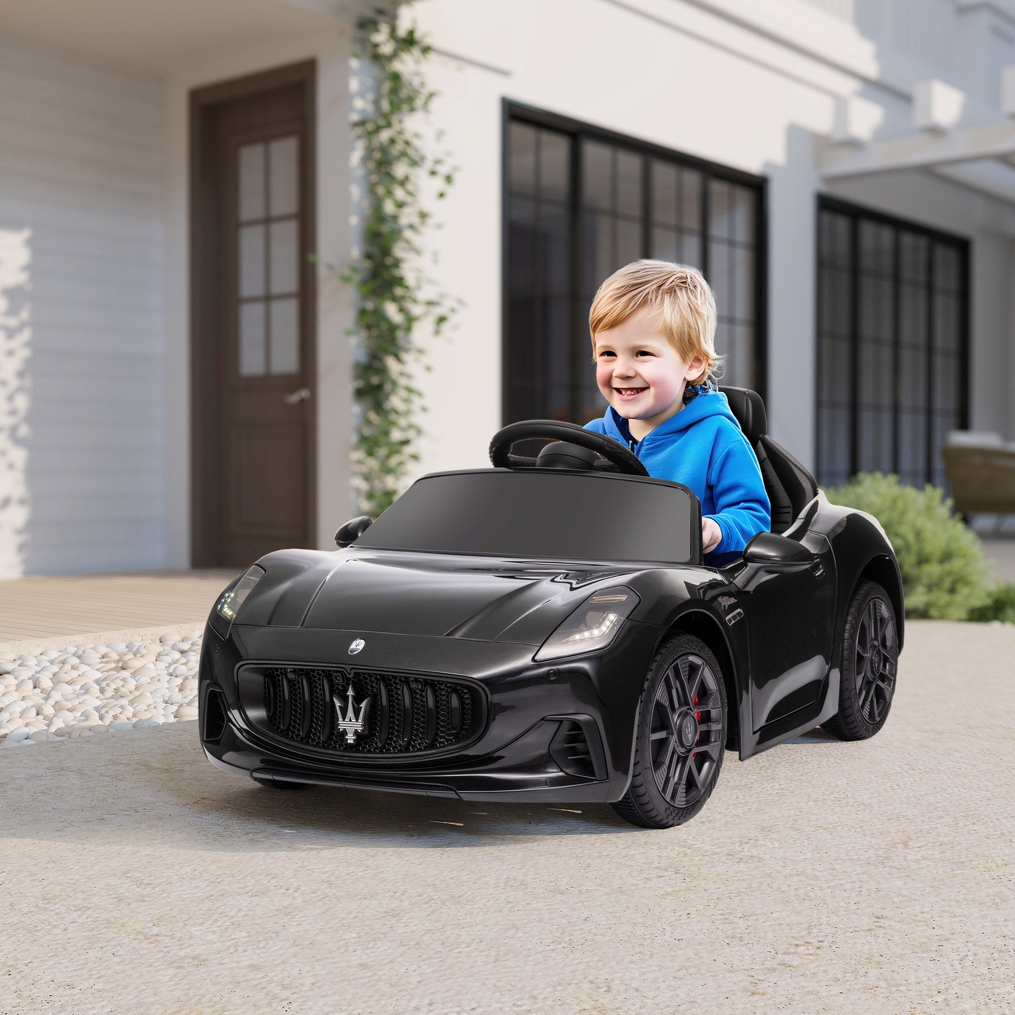 Maserati kids ride on toy with headlights and music