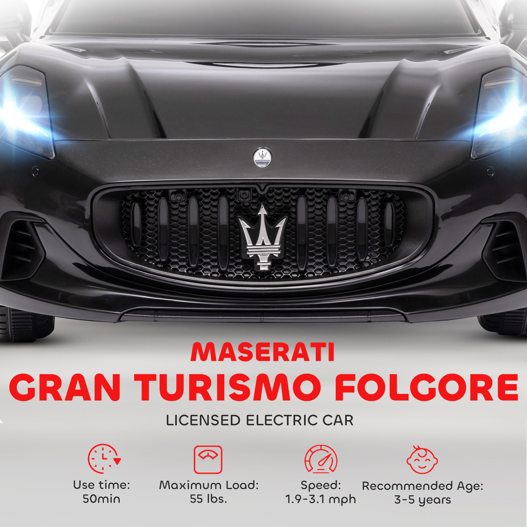 Maserati ride on toy car with parental remote control