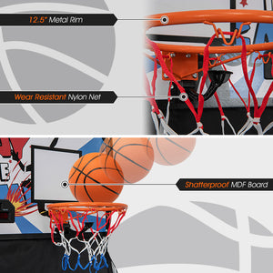 Electronic basketball game with MDF backboard providing realistic rebound effect