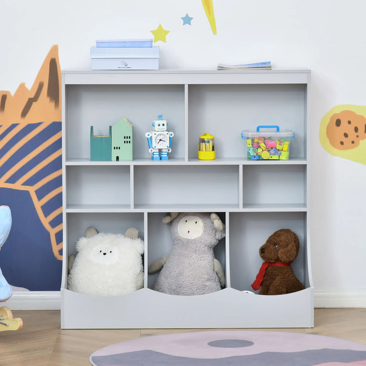 Modern children’s bookshelf and storage cabinet for playroom