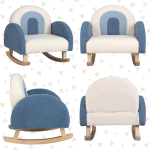 Rainbow backrest kids rocking chair design