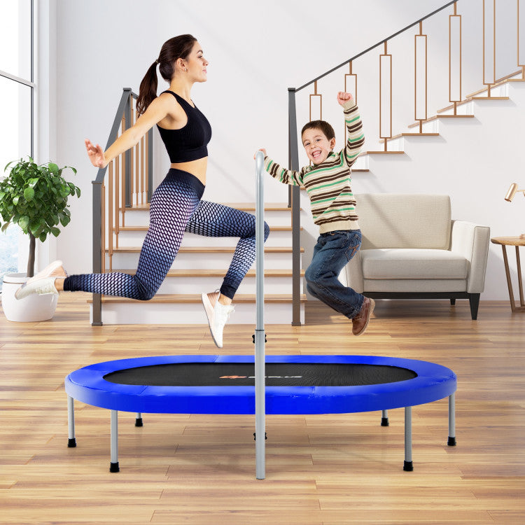 Outdoor kids trampoline with height adjustable handle
