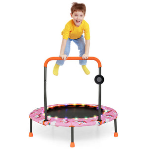 Outdoor portable trampoline with colorful LEDs