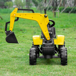 Pedal-powered kids tractor ride on digger