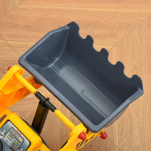 Foot-powered toddler bulldozer ride-on similar to pedal tractor