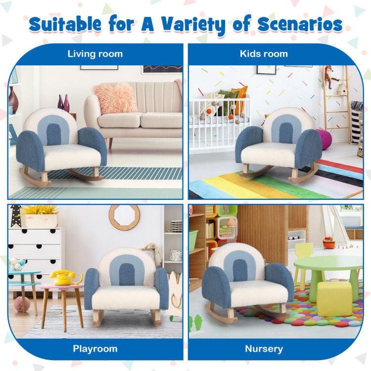 Plush nursery rocker chair for small children