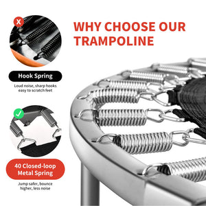 Portable mini trampoline folded for storage and travel