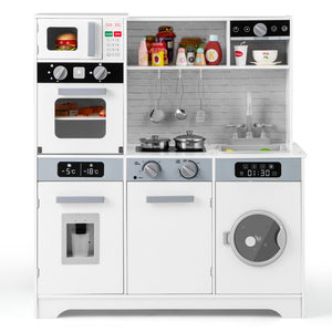 “Pretend kitchen toy with ice maker and coffee machine”