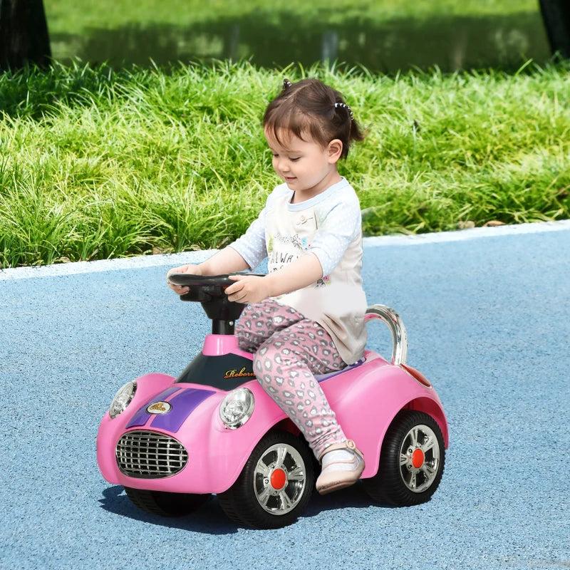 Battery-free ride-on car with physical push movement