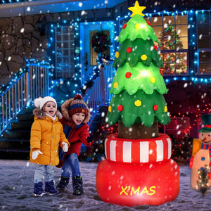 Quick inflate Christmas tree inflatable with built-in blower for easy setup