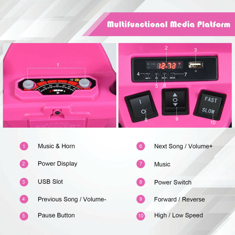 12V ATV for kids with USB slot and music player