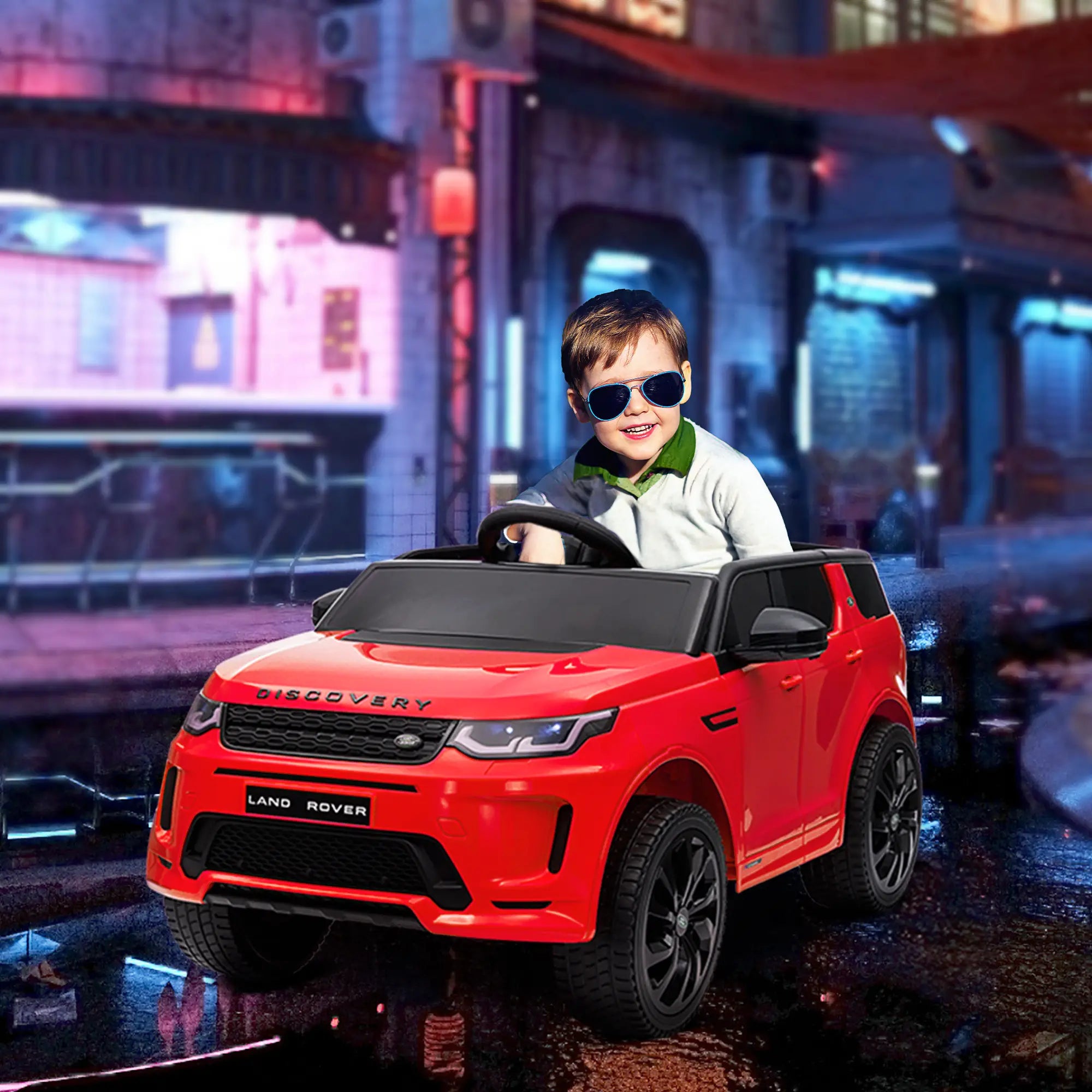 Red Land Rover 12V Ride On Car for toddlers.