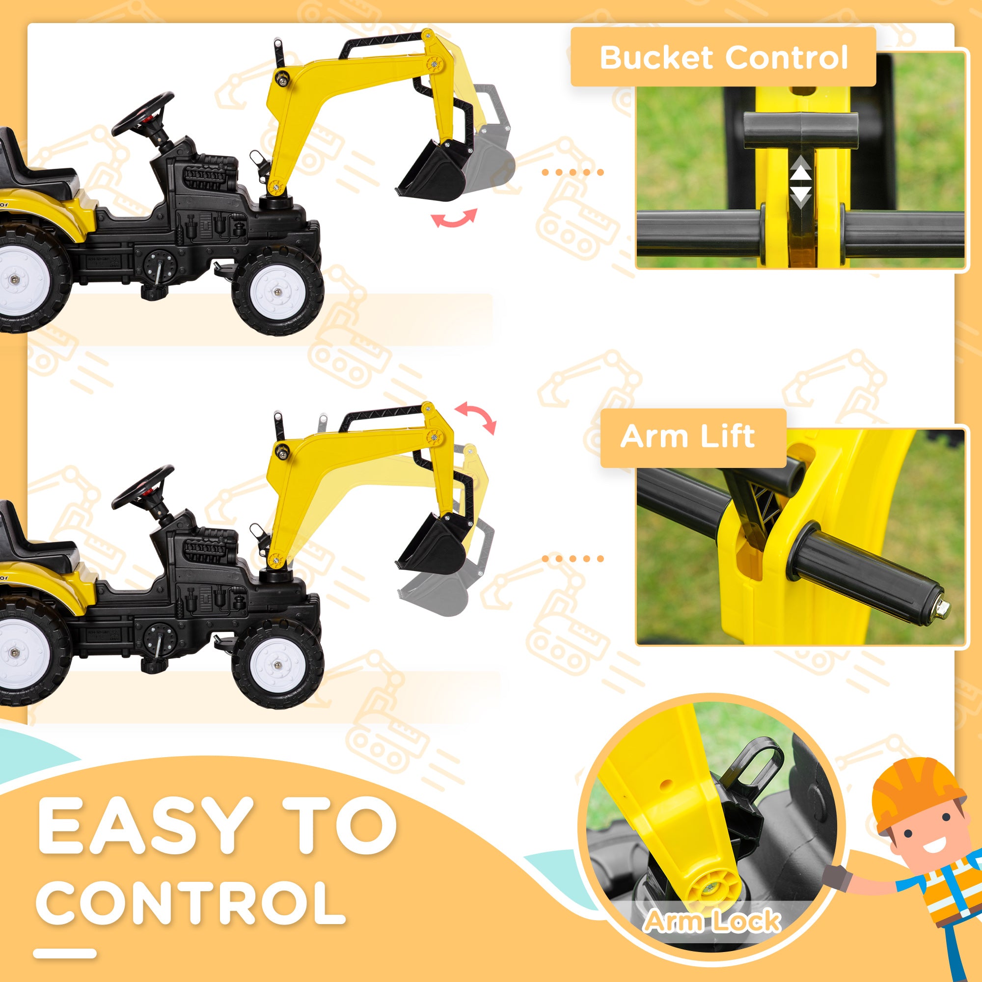 Aosom kids pedal ride on tractor toy