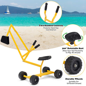 Colorful sandbox toy digger with wheels