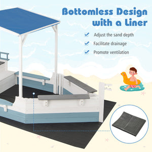 Sandbox with adjustable canopy shade