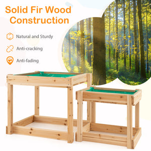 Sandbox with canopy and built-in benches