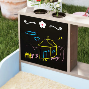 sandbox with canopy and benches for kids
