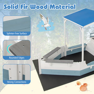 Sandbox with canopy and protective cover