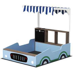 sandbox with canopy for backyard play