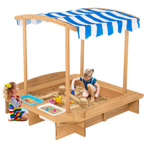 Sandbox with canopy for backyard fun