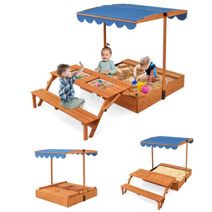 Sandbox with canopy indoor outdoor use versatility