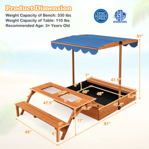 Sandbox with canopy kid safe materials and edges