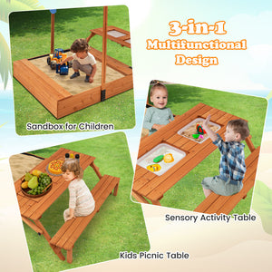 Sandbox with canopy toddler friendly height and seating