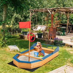 Sandbox with sandcastle kit accessories for creative play