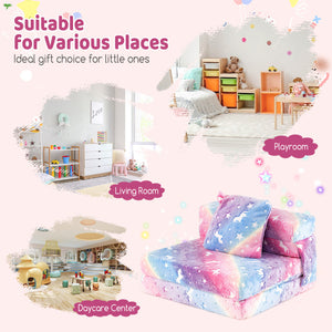 Soft Flannel Kids Sofa Bed with Sponge Cushion