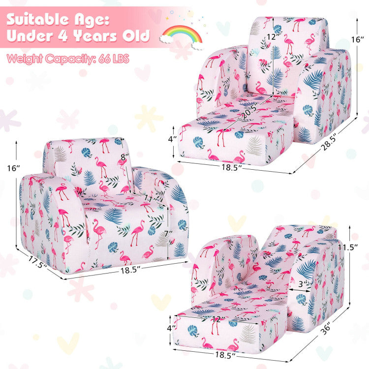 Toddler Sofa with Fun Pattern for Playroom