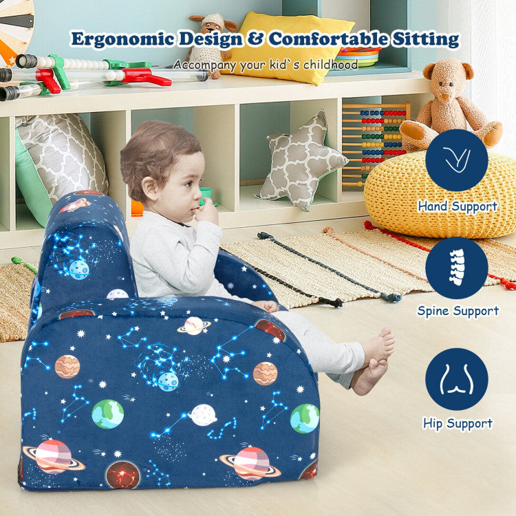 Soft Velvet Toddler Couch with Plush Fabric