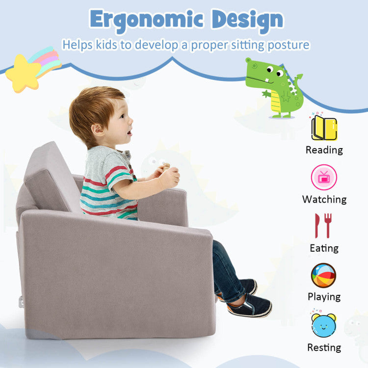Toddler Chair with Padded Armrests and Backrest