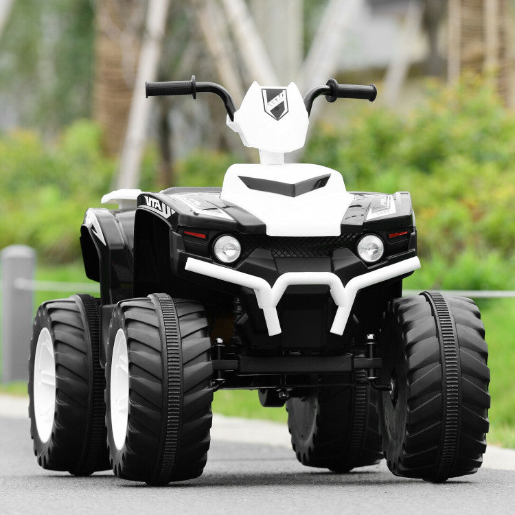 Toddler electric quad with treaded wheels