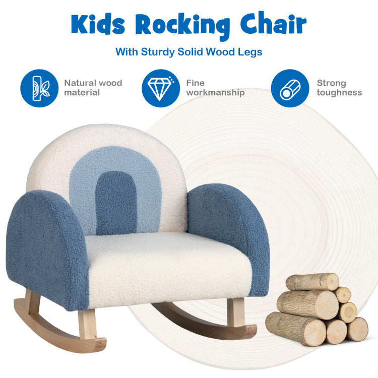 Soft velvet armchair rocker for toddlers