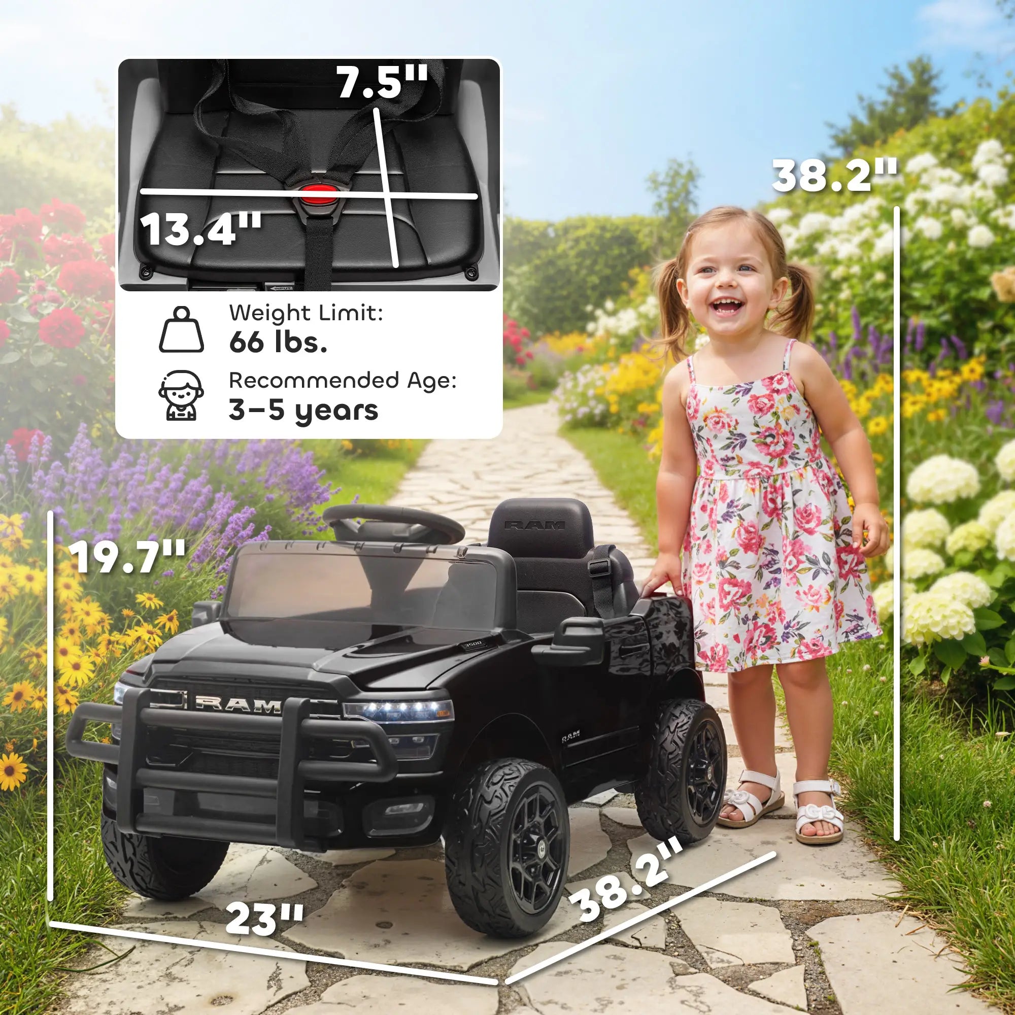 Toddler electric ride-on pickup truck toy