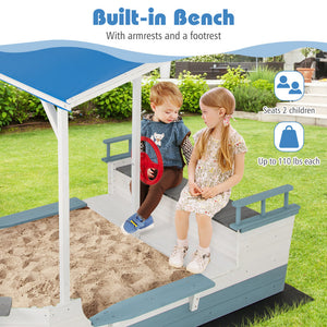 Toddler sandbox with canopy and liner