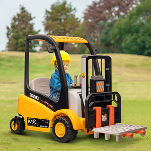 forklift toy with liftable fork and pallet