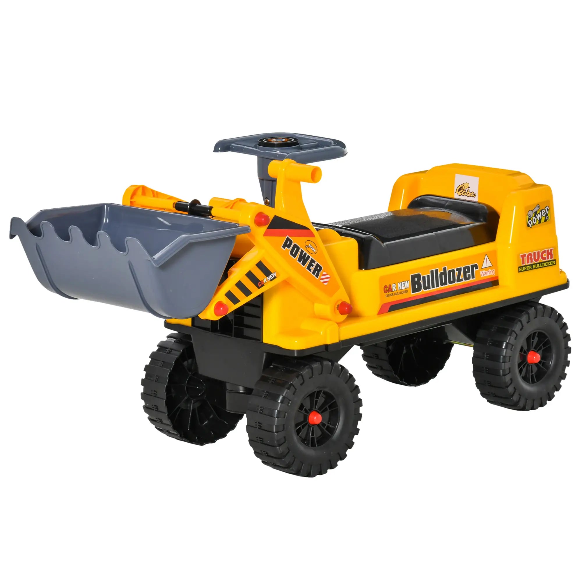 Ride-on bulldozer toy for toddlers like tractor and trailer toy