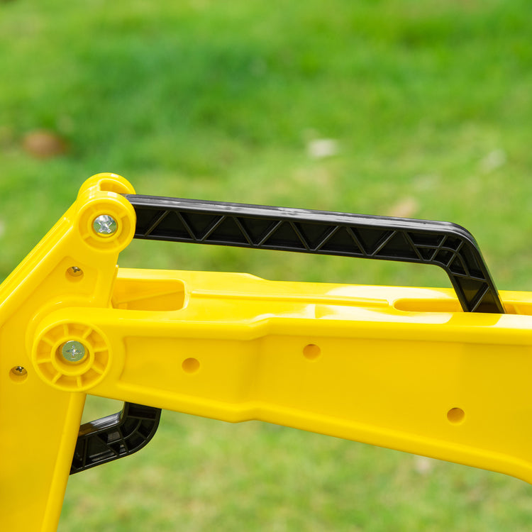 Yellow kids tractor ride on toy with horn