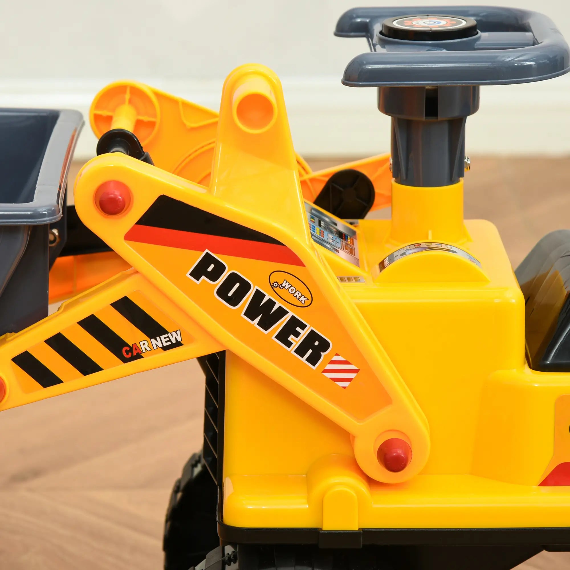 Yellow bulldozer tractor ride on toy for children ages 2-3