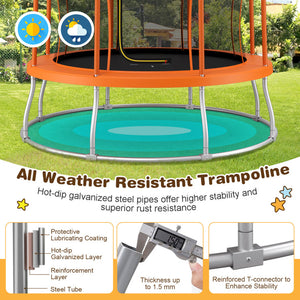 trampoline with double-sided zipper entrance