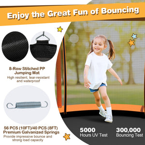 trampoline with 74 inch high safety net