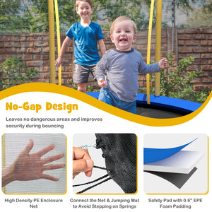 trampoline wide L-shaped entrance with zipper
