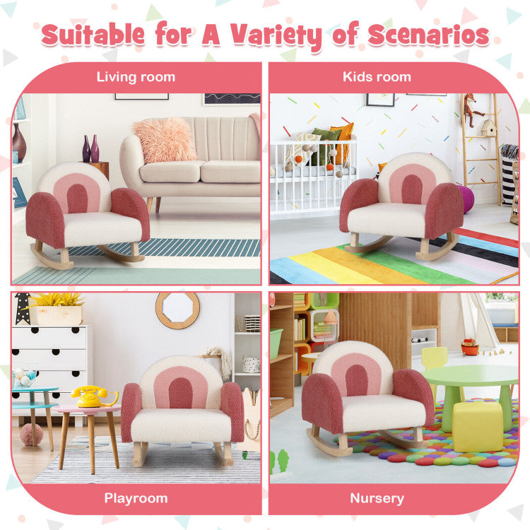 Upholstered children rocker for nursery comfort