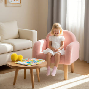 Kids armchair with sturdy wooden legs