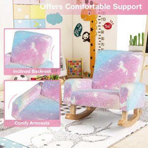 Wooden rocking chair for kids with non-slip feet
