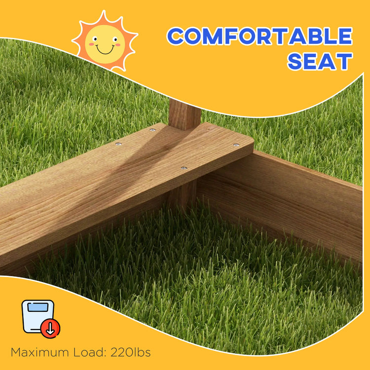 backyard sandbox with canopy and storage