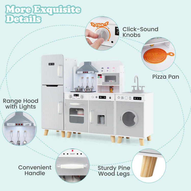 kids pretend kitchen appliances set with refrigerator and washing machine