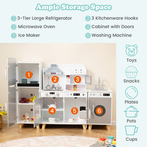 pretend kitchen for toddlers 1-3 with interactive burners